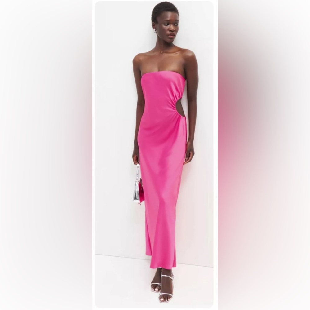 NWT Reformation Neveah strapless satin cutout dress